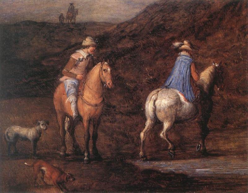 BRUEGHEL, Jan the Elder Travellers on the Way (detail) fd